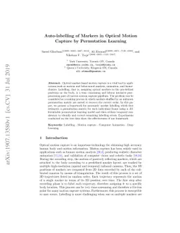 Auto-labelling of Markers in Optical Motion Capture by Permutation
  Learning
