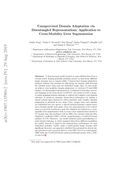 Unsupervised Domain Adaptation via Disentangled Representations:
  Application to Cross-Modality Liver Segmentation