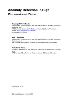 Anomaly Detection in High Dimensional Data