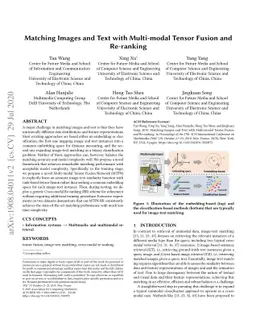 Matching Images and Text with Multi-modal Tensor Fusion and Re-ranking