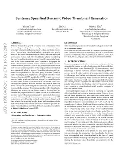 Sentence Specified Dynamic Video Thumbnail Generation