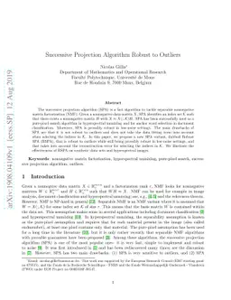 Successive Projection Algorithm Robust to Outliers