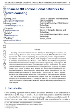 Enhanced 3D convolutional networks for crowd counting