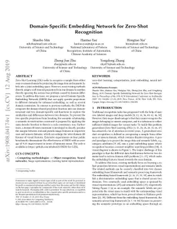 Domain-Specific Embedding Network for Zero-Shot Recognition