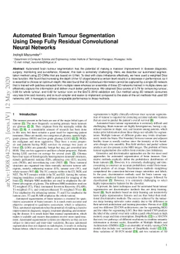Automated Brain Tumour Segmentation Using Deep Fully Residual
  Convolutional Neural Networks