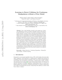Learning to Detect Collisions for Continuum Manipulators without a Prior
  Model
