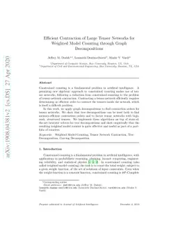 Efficient Contraction of Large Tensor Networks for Weighted Model
  Counting through Graph Decompositions