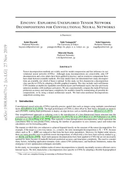 Einconv: Exploring Unexplored Tensor Network Decompositions for
  Convolutional Neural Networks
