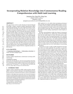 Incorporating Relation Knowledge into Commonsense Reading Comprehension
  with Multi-task Learning