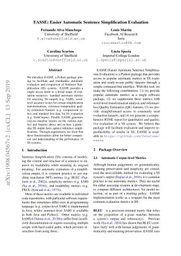 EASSE: Easier Automatic Sentence Simplification Evaluation