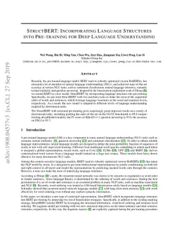 StructBERT: Incorporating Language Structures into Pre-training for Deep
  Language Understanding