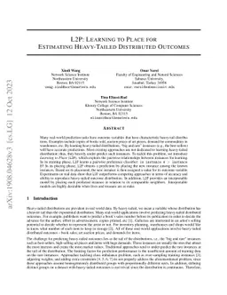 L2P: Learning to Place for Estimating Heavy-Tailed Distributed Outcomes