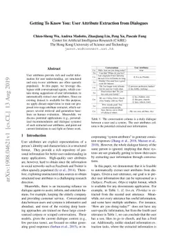 Getting To Know You: User Attribute Extraction from Dialogues