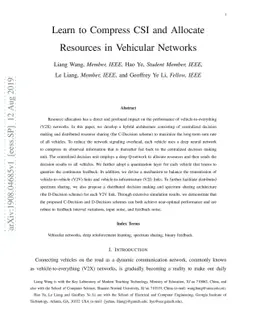 Learn to Compress CSI and Allocate Resources in Vehicular Networks