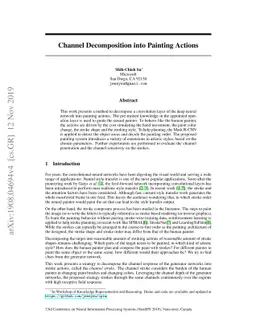 Channel Decomposition into Painting Actions