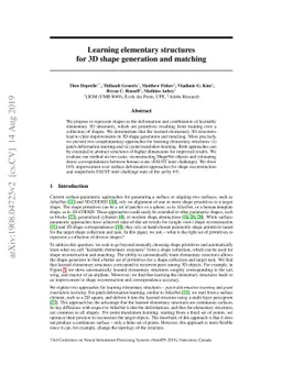 Learning elementary structures for 3D shape generation and matching
