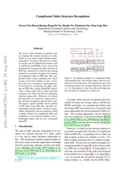Complicated Table Structure Recognition