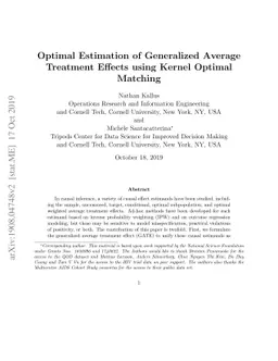 Optimal Estimation of Generalized Average Treatment Effects using Kernel
  Optimal Matching