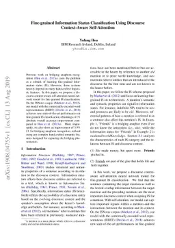 Fine-grained Information Status Classification Using Discourse
  Context-Aware Self-Attention