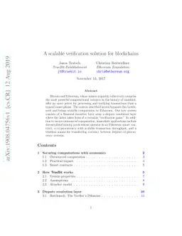 A scalable verification solution for blockchains