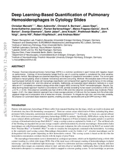 Deep Learning-Based Quantification of Pulmonary Hemosiderophages in
  Cytology Slides