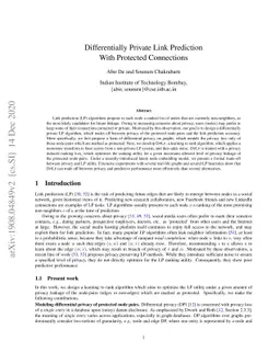 Differentially Private Link Prediction With Protected Connections