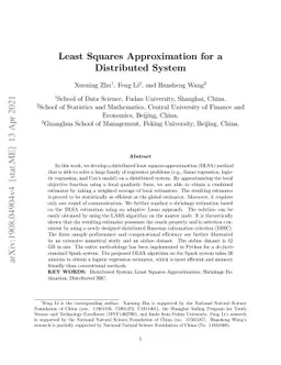 Least Squares Approximation for a Distributed System