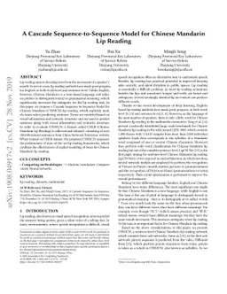 A Cascade Sequence-to-Sequence Model for Chinese Mandarin Lip Reading