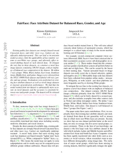 FairFace: Face Attribute Dataset for Balanced Race, Gender, and Age