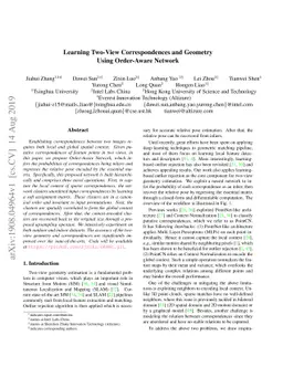 Learning Two-View Correspondences and Geometry Using Order-Aware Network