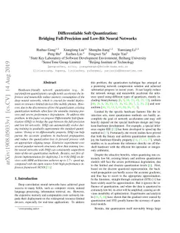 Differentiable Soft Quantization: Bridging Full-Precision and Low-Bit
  Neural Networks