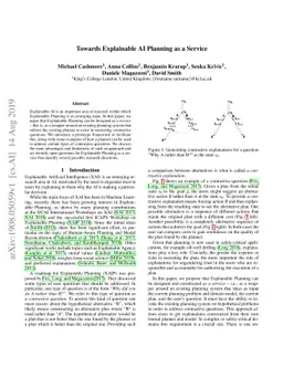 Towards Explainable AI Planning as a Service