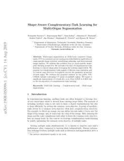 Shape-Aware Complementary-Task Learning for Multi-Organ Segmentation