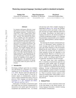 Mastering emergent language: learning to guide in simulated navigation
