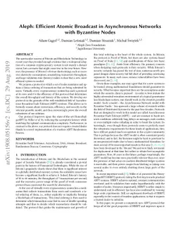 Aleph: Efficient Atomic Broadcast in Asynchronous Networks with
  Byzantine Nodes