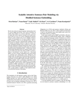 Scalable Attentive Sentence-Pair Modeling via Distilled Sentence
  Embedding