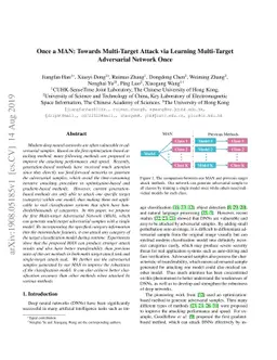 Once a MAN: Towards Multi-Target Attack via Learning Multi-Target
  Adversarial Network Once