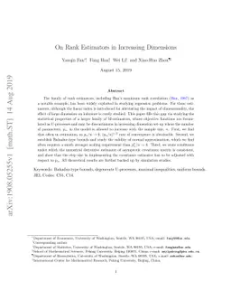 On rank estimators in increasing dimensions