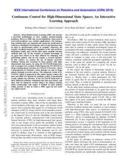 Continuous Control for High-Dimensional State Spaces: An Interactive
  Learning Approach