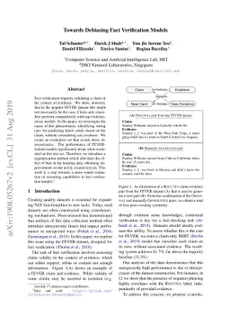 Towards Debiasing Fact Verification Models