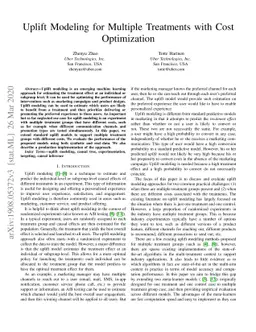 Uplift Modeling for Multiple Treatments with Cost Optimization