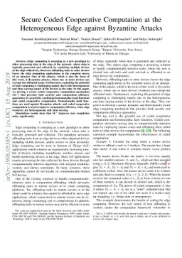 Secure Coded Cooperative Computation at the Heterogeneous Edge against
  Byzantine Attacks
