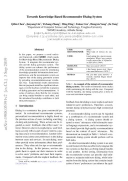 Towards Knowledge-Based Recommender Dialog System