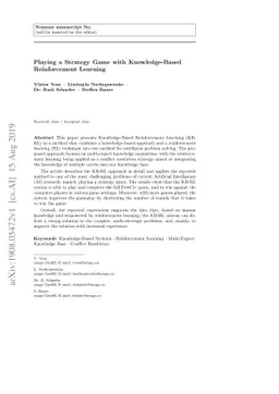 Playing a Strategy Game with Knowledge-Based Reinforcement Learning