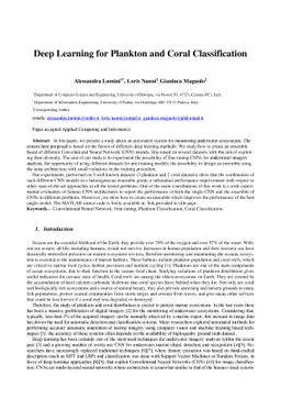 Deep learning for Plankton and Coral Classification