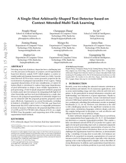 A Single-Shot Arbitrarily-Shaped Text Detector based on Context Attended
  Multi-Task Learning