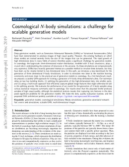 Cosmological N-body simulations: a challenge for scalable generative
  models