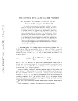 Exponential two-armed bandit problem