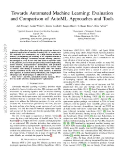 Towards Automated Machine Learning: Evaluation and Comparison of AutoML
  Approaches and Tools
