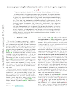 Quantum preprocessing for information-theoretic security in two-party
  computation